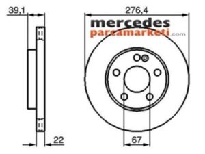 Parça: A 180 W169 Mercedes B Serisi W169 A Serisi W245 B Serisi Ön Fren Diski Takım