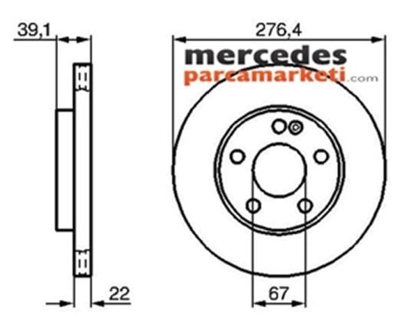 Parça: A 200 Cdi W169 Mercedes B Serisi W169 A Serisi W245 B Serisi Ön Fren Diski Takım
