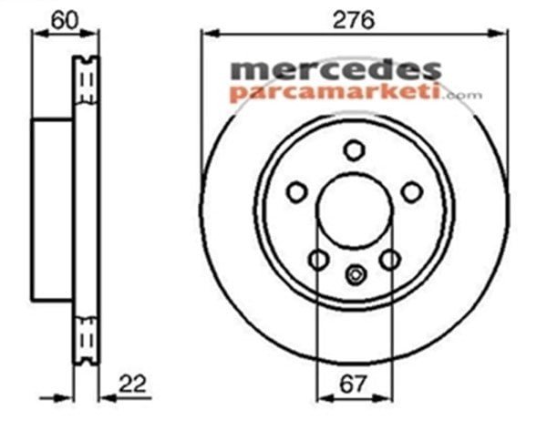 Parça: Vito 108 D Mercedes Vito W638 Vito 1996-2003 Ön Fren Diski Takım