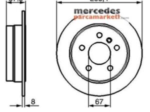 Parça: B 160 W245 Mercedes A Serisi W169 B Serisi W245 Arka Fren Diski Takım