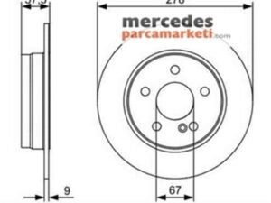 Parça: C 280 W204 Mercedes C Serisi W204 2007-2011 Arka Fren Diski Takım