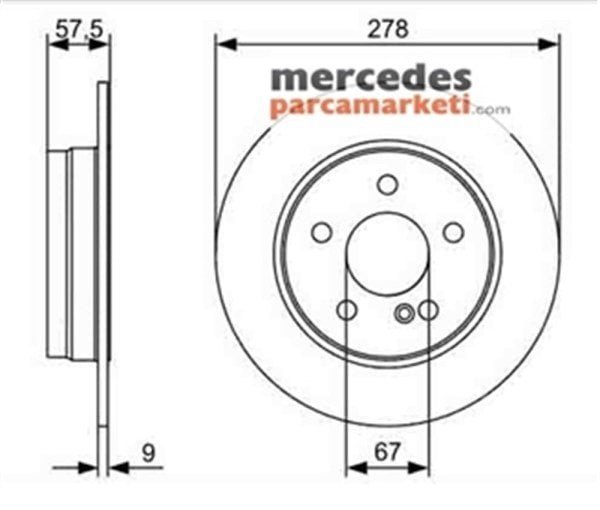 Parça: C 280 W204 Mercedes C Serisi W204 2007-2011 Arka Fren Diski Takım