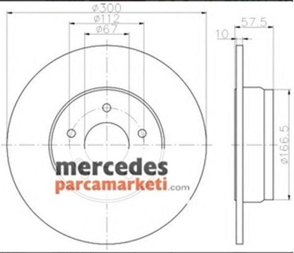 Parça: E 250 Cdi W207 Mercedes C Serisi W204 E Serisi Coupe W207 Arka Fren Diski Takım