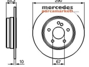 Parça: C 180 W203 Mercedes W210 E200 W208-W209- W171- W203 Arka Fren Diski Takım