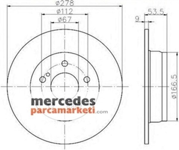 Parça: C 230 W203 Mercedes W210- W208- W203- W170- W209 Arka Fren Diski Takım