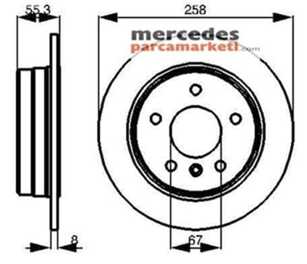 Parça: A 170 Cdi (2001-2004) Mercedes Vaneo W414 A Serisi W168 1997-2004 Arka Fren Diski Takım