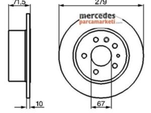 Parça: C 200 Komp 2002-2007 W203 Mercedes W114- W115- W116- W123- W126 Arka Fren Diski Takımı