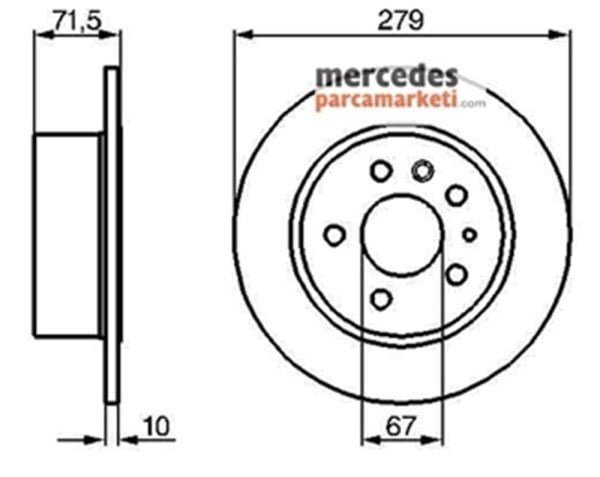 Parça: C 200 Komp 2002-2007 W203 Mercedes W114- W115- W116- W123- W126 Arka Fren Diski Takımı