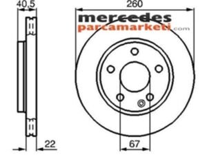 Parça: A 160 W168  Mercedes A Serisi A160-A170Cdi (1997-2004 ) Ön Fren Diski Takım