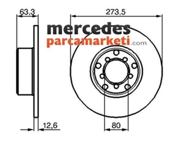 Parça: C 200 Komp 2002-2007 W203 Mercedes W114-115 Kasa (1968-1977) Ön Fren Diski Takım