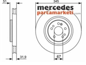 Parça: Ml 55 Amg W163 Mercedes Ml Serisi W163 Ml Serisi 1998-2005 Ön Fren Diski Takım