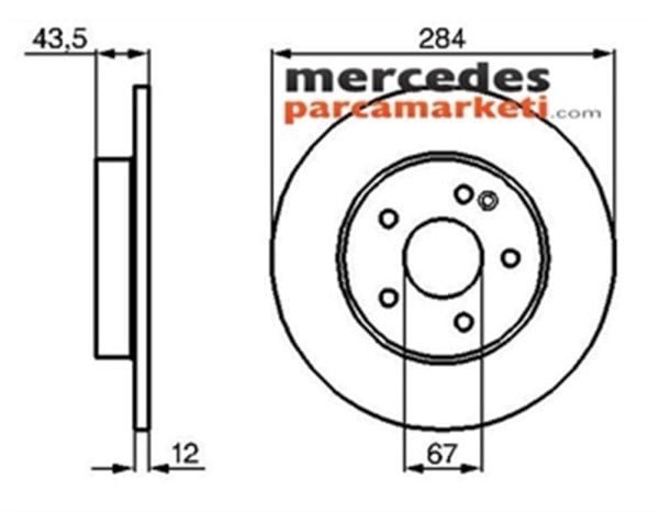 Parça: C 200 D (604 Motor) W202 Mercedes C Serisi W202 C Serisi 1993-2000 Ön Fren Diski Takım